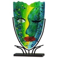 Casablanca by Gilde Dekovase »Twinkle«, (1 St.), dekorative Vase aus Glas, Dekoobjekt, grün