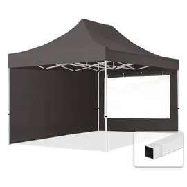 TOOLPORT Faltpavillon Economy 3 x 4,5 m inkl. 2 Seitenteile dunkelgrau 59044