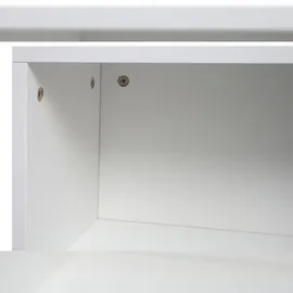 Mendler TV-Rack HWC-L36, TV-Board Fernsehtisch Lowboard TV-Schrank Kommode, Holz 50x144x40cm Staufach, hochglanz weiß