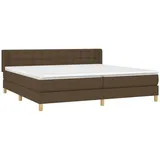 vidaXL Boxspringbett mit Matratze Dunkelbraun 200x200 cm Stoff