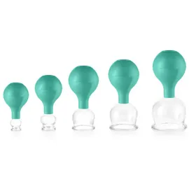 PULOX Schröpfgläser Set aus Echtglas 5 Stück. diverse Größen Grün 5 St