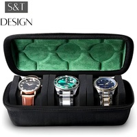 S&T Design Uhrenbox Uhrenetui Reiseetui für Uhren Wasserdicht Uhrenbox (Samt-Innenfutter & Nylon), Tasche Etui für Smartwatch & Uhr