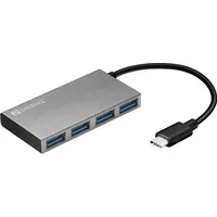 Sandberg USB-C to 4 xUSB 3.0 Pocket Hub - hub - x SuperSpeed USB C), Dockingstation USB Weiss