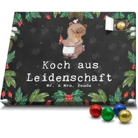 Mr. & Mrs. Panda Schoko Adventskalender Koch Leidenschaft - Schwarz - Geschenk, Sternekoch, Firma, Danke, Restaurant, Hobbykoch, Kollege, Schiffsko... - Schwarz