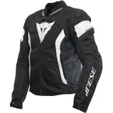 Dainese Avro 5 Tex Jacket, Stoff-Motorradjacke mit Schulterprotektoren, Mann, Schwarz/Weiß/Schwarz, 46