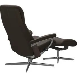 Stressless Stressless® Relaxsessel »View« Set, Relaxsessel mit Hocker, mit Hocker, mit Cross Base, Größe S, M & L, Holzakzent Wenge braun