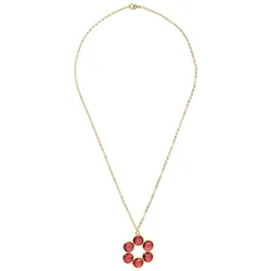 Gemshine Halskette mit Anhänger 'Turmalin Quarz' gold coloured Hellbraun Damen 