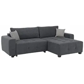 Home Affaire Ecksofa Bella 254x87x162 cm Microfaser PRIMABELLE Ottomane ohne Bettfunktion grau (anthrazit), Bettkasten, (26161626-0)