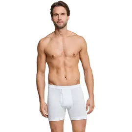 SCHIESSER Herren Boxershorts mit Eingriff - "Essentials", Unterhose, Doppelripp, Baumwolle Weiß M