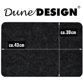 Dune Design DuneDesign Tischset Bestecktasche Untersetzer Set 43x30 cm Platzset Filzset Anthrazit