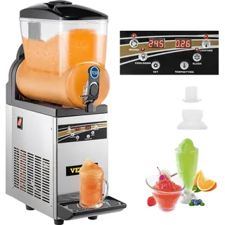 Vevor Kommerzielle Slusheis Maschine, 1 x 15 L Slush Eismaschine 500 W 220 V Edelstahl Slusheis Maschine Slushmaschine Slushgerät 52 x 21 x 80 cm Slushy Maker Maschine Slushmaschine
