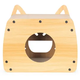 Coil Kratztonne, Katzenhöhle, Katzenkratzbaum, Katzenbett, Katzenliege, Umweltfreundliches Bett, Kratzpappe, MDF, Höhe: 40 cm