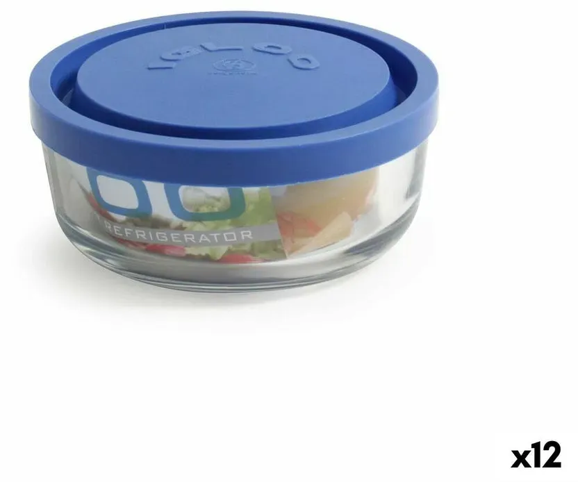 Runde Lunchbox mit Deckel Borgonovo Igloo Blau 320 ml ø 11 x 5 cm (12 Stück)