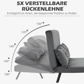 Homcom Schlafsofa mit Bettfunktion Rückenkissen 102B x 73T x 81H cm