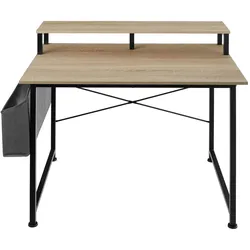 TECTAKE Schreibtisch mit Ablage und Stofftasche  1