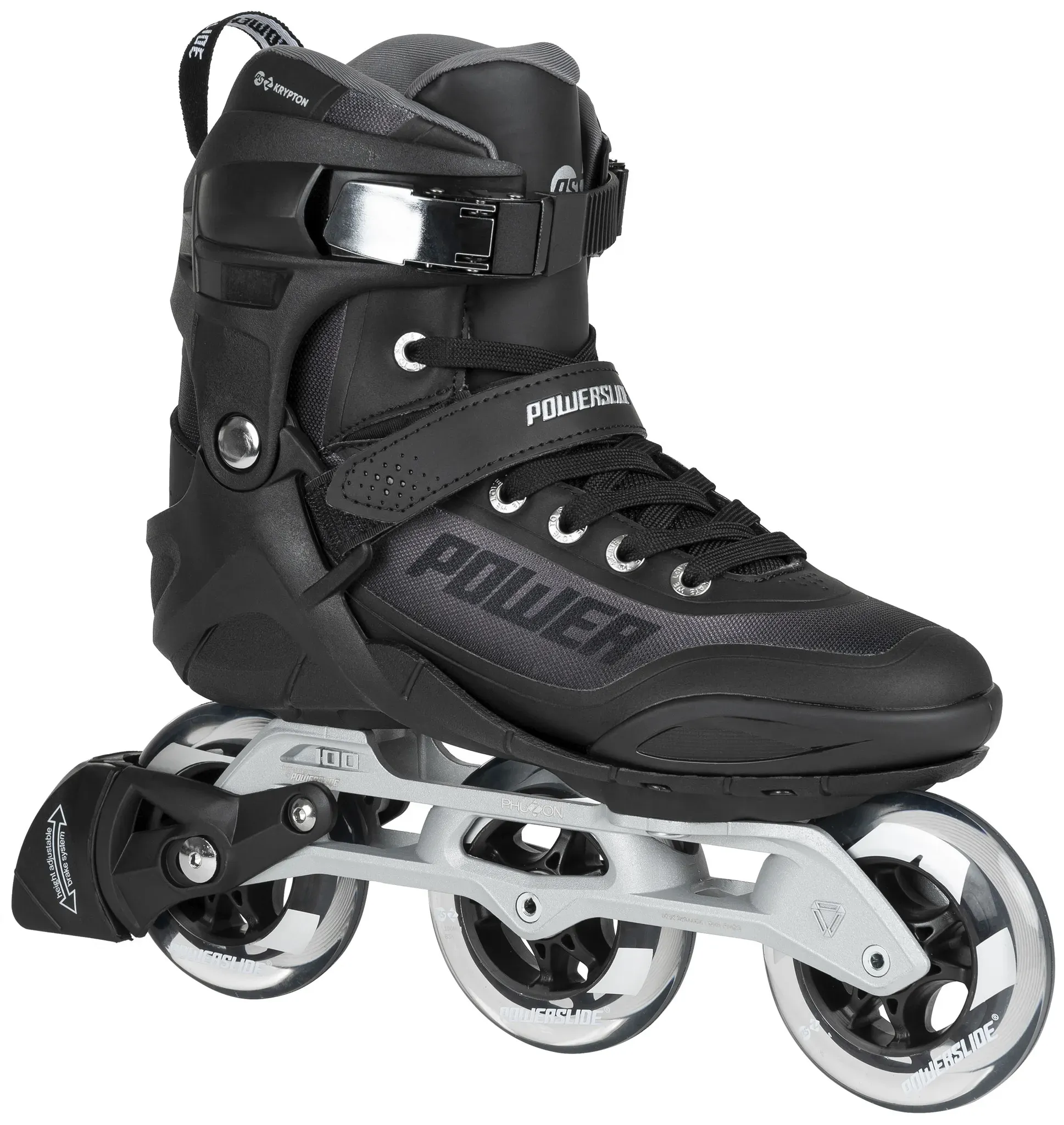 Powerslide Inlineskates »Phuzion Krypton Chrome 100« Powerslide schwarz, silbefarben 44