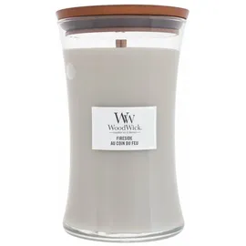 Woodwick Fireside Duftkerze 610 g grau
