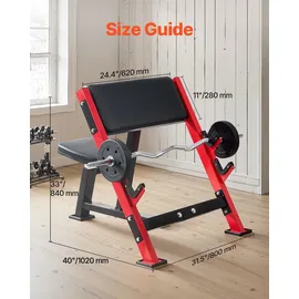 Vevor Preacher Curl Bank Schwarz