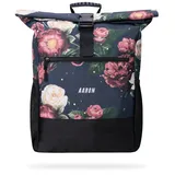 AARON Rolltop 2.0 Rucksack für Damen und Herren - Blumenmuster
