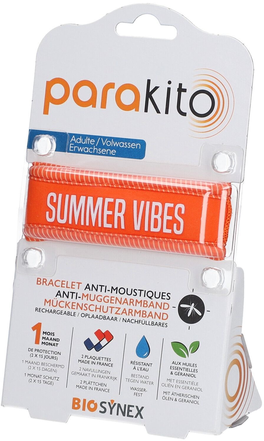 ParaKito Bracelet Anti-Moustiques Adulte Orange 1 bracelet(s) 1 pc(s) Bracelet
