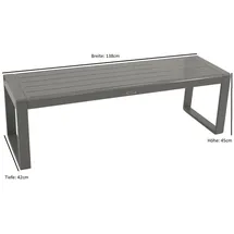 DEGAMO Brescia 138 x 45 x 0 cm Silbergrau