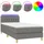 vidaXL Boxspringbett mit Matratze & LED Dunkelgrau 100x200 cm Stoff