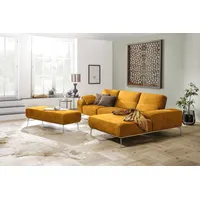 W.Schillig Eckcouch Leder 3-Sitzer Gelb