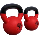 GORILLA SPORTS® Kettlebell - 2-32 kg Gewichte, Einzeln/Set, Gusseisen, Vinyl Beschichtung, Bodenschonende - Kugelhantel, Schwunghantel, Kugelgewicht, Rundgewichte für Fitness, Gym, Krafttraining