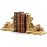 Casa Padrino Luxus Barock Buchstützen Set Antik Gold - Barockstil Schreibtisch Deko - Büro Deko - Wohnzimmer Deko - Deko Accessoires - Barock Acc...
