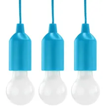 Ansmann Lichterkette LED blau 3er Set mit Zugschalter