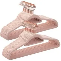 Songmics Kleiderbügel CRF21PK30, aus Kunststoff, rosa, 44cm, platzsparend, rutschfest, 30 Stück