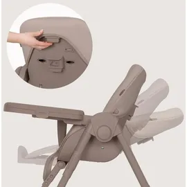 lionelo Linn Plus Hochstuhl Baby 2 in 1 bis 15 kg, Kinderhochstuhl mit Liegefunktion ab Geburt, Klappbar, Rollen, Einhandverstellung, 6 Hoehenstufen, 3 Rueckenlehnenpositionen, Spuelmaschinentablett