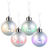 Lunartec Christbaumkugeln mit Farbwechsel-LEDs, Ø 8cm, 4er-Set