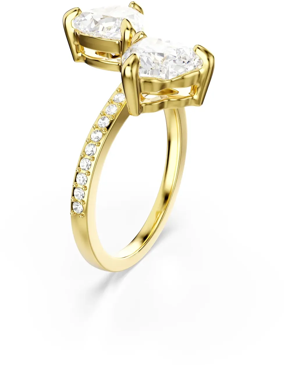 Fingerring SWAROVSKI "Schmuck Geschenk Mesmera Ring" Gr. 60, gold (gelbgoldfarben, kristallweiß), Fingerringe, Damen, 60, Metall, mit Swarovski Kristall, Zirkonia (synth.)