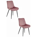 Best for Home Esszimmerstuhl Bequemer dunkelrosa Veloursstuhl – stilvoll und langlebig rosa