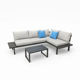 Greemotion Samoa Lounge-Set 3-tlg. schwarz/grau