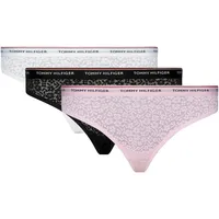 Tommy Hilfiger Underwear Bikinislip 3 PACK BIKINI LACE (EXT SIZES) (Packung, 3er-Pack) mit Tommy Hilfiger Logobund bunt XS (34)