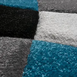 KADIMA DESIGN Abstrakt Kurzflorteppich 80 x 150 cm Türkis/Blau