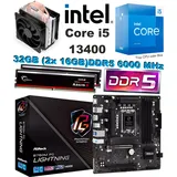 Aufrüst Kit Intel Core i5 13400 Asrock B760M PG 32GB DDR5 6000 Kühler Win11 komp