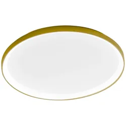 Krizia – Dimmbare 60-W-LED-Deckenleuchte – 5300 lm, 3000 K warmes Licht, Opaldiffusor, goldenes Aluminium, D. 60 cm, IP20, modernes Design