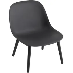 Muuto Fiber Lounge Chair, wood base, schwarz