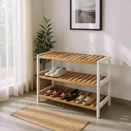 Haku-Möbel Schuhregal 70 x 54 x 26 cm weiß / braun