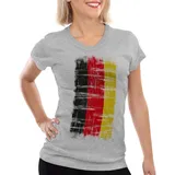 style3 T-Shirt Deutschland Vintage Flagge WM2026 trikot flagge fanartikel fahne EM grau S