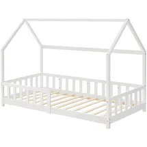 en.casa kids Hausbett Hesel 90 x 200 cm Kiefer weiß