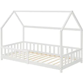 en.casa kids Hausbett Hesel 90 x 200 cm Kiefer weiß