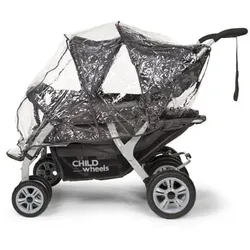 CHILDHOME Regenschutz für Vierlingswagen Quadruple Transparent