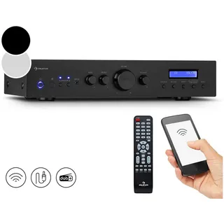 Auna AMP-CD608 DAB Audioverstärker (Anzahl Kanäle: 4-Kanal, Digital Audio Bluetooth Verstärker HiFi Stereo Amplifier DAB+ Radio) schwarz