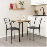 Hti-Living Essgruppe Thora 3-teilig Tischplatte Artisaneiche