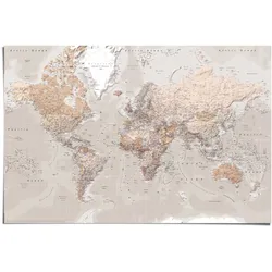 Poster REINDERS "Weltkarte", beige (farbe bild(er): beige), B:91,5cm H:61cm T:0,1cm, Papier, Bilder