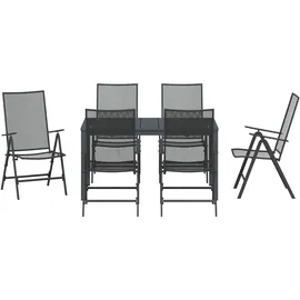 vidaXL Garten Essgruppe 7 pcs Anthrazit Stahl